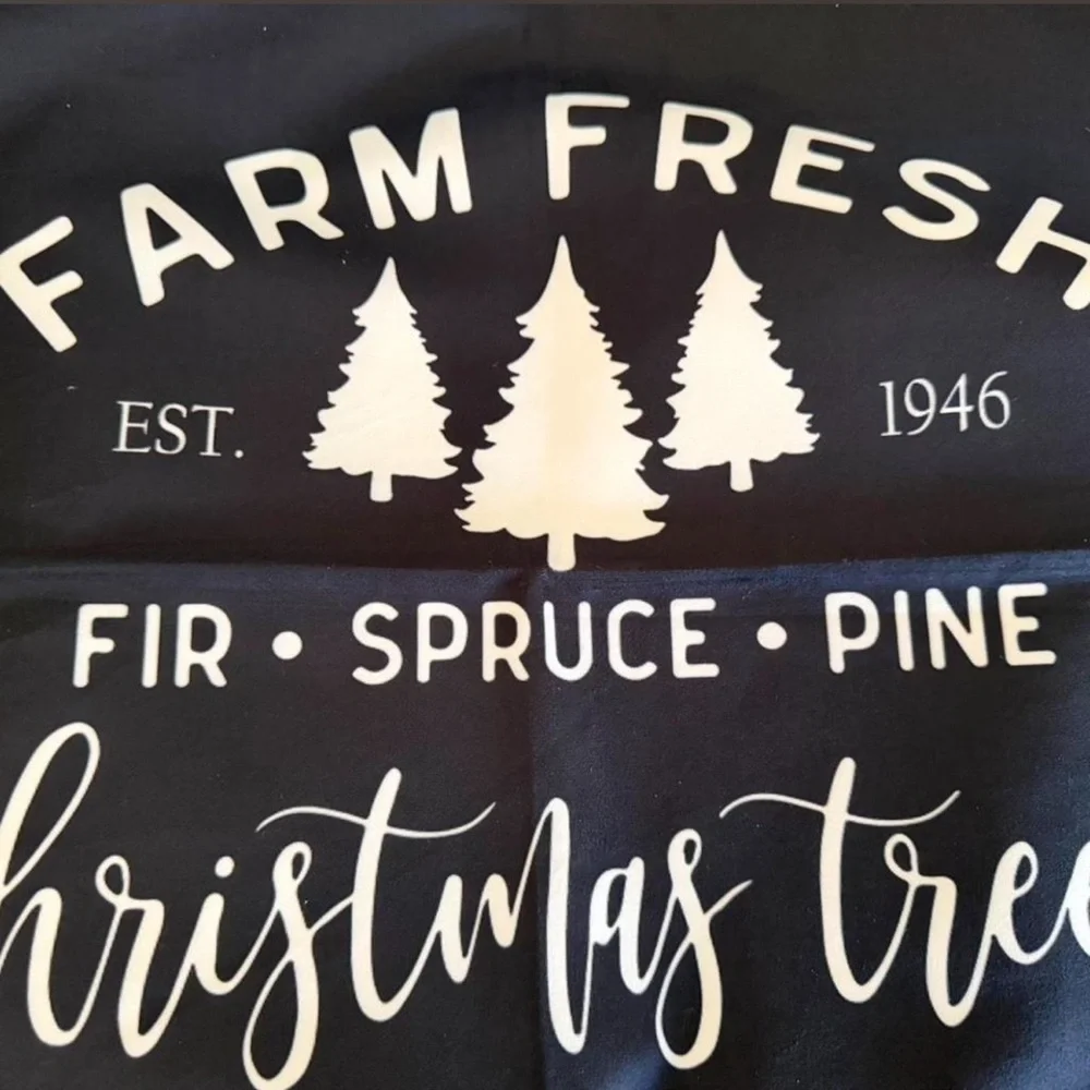Farm Fresh Holiday Throw Pillow Cover  Set - Black and White